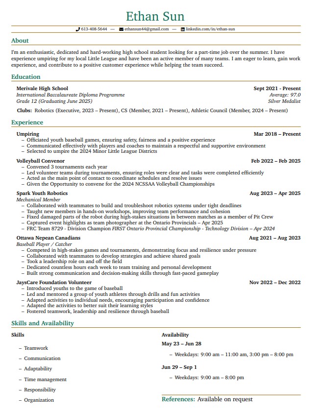 Retail Resume Preview